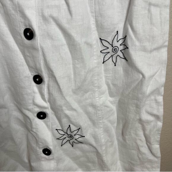 Madewell Button-Front Midi Dress in 100% Linen in Eyelet White Size: 0, NWT - Picture 9 of 12